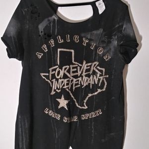 Affliction distressed t size small